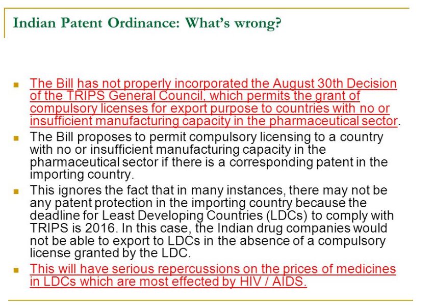 World Day of Action against the Patents Ordinance in India February 26