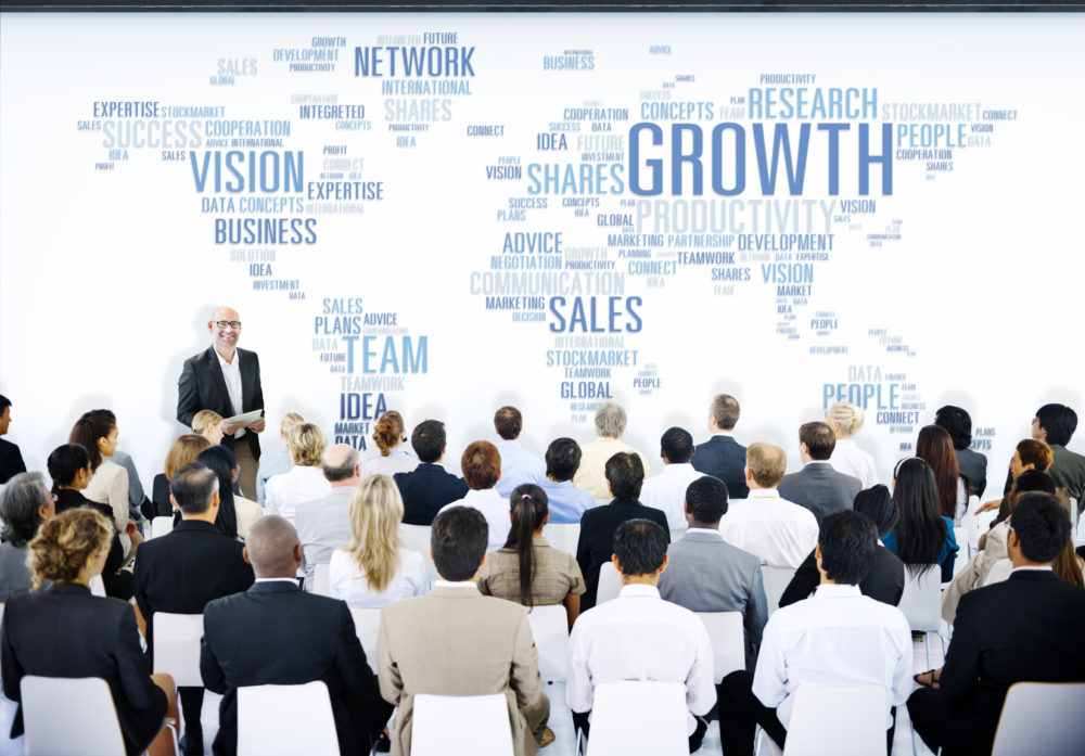 Business People Meeting Leader Speaker Growth Concept