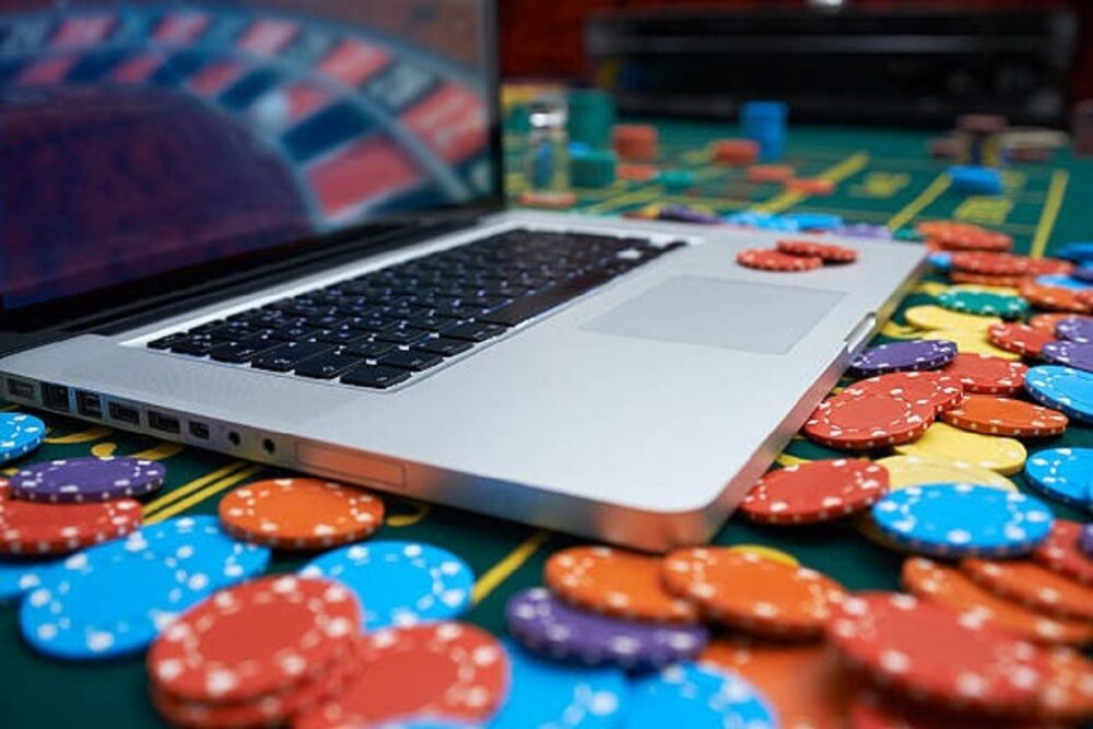 Laptop computer in casino