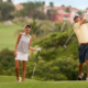 Couple playing golf