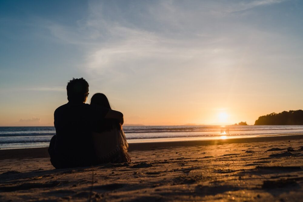 couple watching sunset