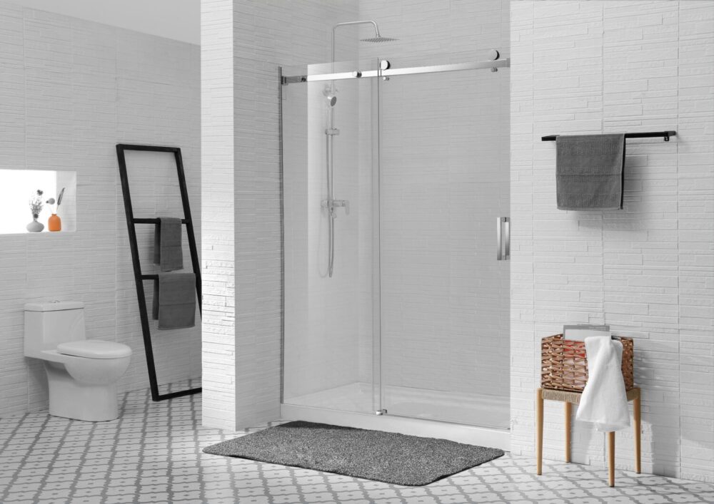 one-line glass shower